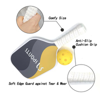 Raquette de pickleball en fibre de carbone de 16 mm de haute qualité, durable, avec logo personnalisé, entraînement professionnel, sweet spot, thermoformage écologique