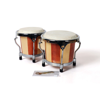 Wholesale OEM ODM Wooden Bongo Drum Set, Natural Sheepskin Surface Hand Percussion for Early Education Toy Gift
