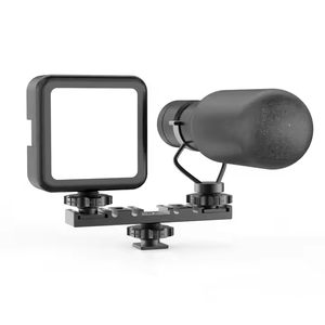 Three-Head Horizontal Cold Shoe Interface Expansion Metal Base Mount Fill Light Microphone Gimbal <strong>Stabilizer</strong> for <strong>DSLR</strong> Cameras - Product Image 1