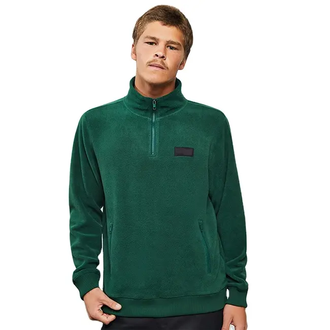 emerald green mens sherpa fleece pullover slim fit softshell 1/4 zip polar fleece blank cashmere coats