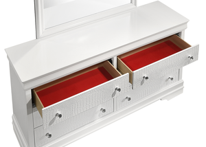 Upholstered Luxury Modern Convertible 5 <b>Pc</b> Queen Bedroom <b>Set</b> with LED Headboard Made with Wood in White - Product Image 5