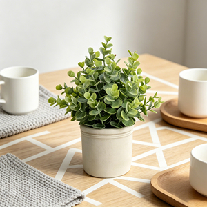 <span class=keywords><strong>Mini</strong></span>-plantes artificielles <span class=keywords><strong>en</strong></span> <span class=keywords><strong>pot</strong></span> A-LIFE 23,5-25 cm, <span class=keywords><strong>eucalyptus</strong></span> et fougère, pots <span class=keywords><strong>en</strong></span> pulpe de papier résistants aux UV, multi-pièces pour la décoration de la maison et du bureau - Product Image 2