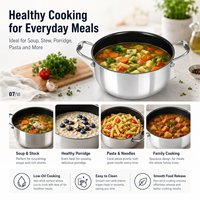 Marmite à soupe 3QT/5QT en acier inoxydable G8 avec revêtement céramique antiadhésif et surface micro-piquée