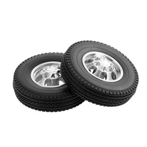 2pcs RC <span class=keywords><strong>Remorque</strong></span> Avant Arrière Roues Pneu avec 10 Rayons Moyeux en Alliage d'Aluminium pour <span class=keywords><strong>1</strong></span>/<span class=keywords><strong>14</strong></span> <span class=keywords><strong>Tamiya</strong></span> Tracteur Camion RC Climber Trailer - Product Image 4