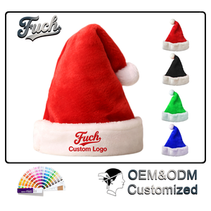 Logo personnalisé Casquette en peluche Décoration de Noël Chapeau de Noël Chapeau de Père Noël - Product Image 1