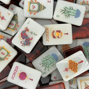 Juego de Mahjong de Acrílico Grabado con Diseño de Fuego Rojo, Lujoso y Moderno, Novedad 2026, en Oferta, Regalo para Casino y Juegos de Azar - Product Image 1