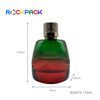 Envases Cosméticos: Botellas de Perfume Personalizadas de 110 ml, Forma Plana, Color Degradado, con Atomizador