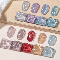 Privé Étiquette 15ml D'eau Lumière Glitter Paillettes Imbibent outre UV Gel Étincelle Réfléchissant Disco Flash Gel Semi Permanent Gel Vernis