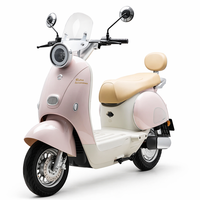 Scooter Urbain Classique Rétro Vintage avec Dossier et Pare-brise, Cyclomoteur Électrique 1000W, Moto Électrique pour Fille