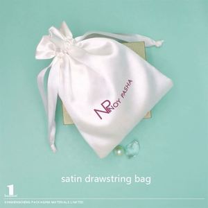 <b>Personalized</b> Black Satin with Black Ribbon Drawstring <b>Bag</b> Silk Wig <b>Bag</b> Dust <b>Bag</b> Wholesale - Product Image 6