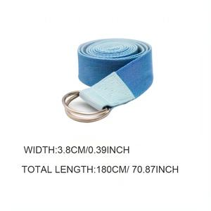 Hai màu 180x3.8cm dây đeo Yoga bông tập thể dục Yoga vành đai có thể điều chỉnh căng D-Ring khóa tập thể dục kéo dài ban nhạc Pilates dây - Product Image 6