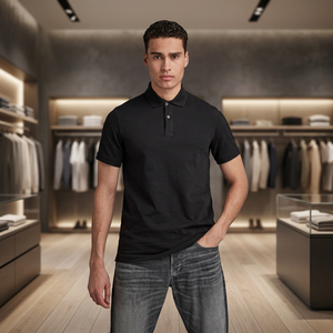 Camisa de Manga Corta de Poliéster y Algodón, Transpirable, Antiarrugas, Suave, Informal, para Trabajo, con Logotipo Bordado Personalizado, Ropa de Moda - Product Image 3