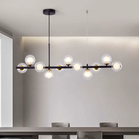 Lustre Suspendu LED en Verre Bulle Style Nordique pour Restaurant et Bar - Lampe Longue en Forme de Haricot Magique