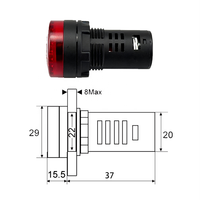 Avertisseur sonore LED clignotant HD16-22SM 220V/24V/12V IP65, affichage LED, en plastique, alarme sonore et lumineuse intermittente puissante