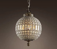 Lustre de luxe en forme d'œuf, cristaux, éclairage, style espagnol, traditionnel, vintage, globe en bronze, lampes pendantes françaises, lustre