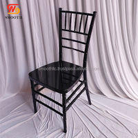 Chaise de banquet empilable en plastique de gros pour événements de mariage, chaise Tiffany noire, chaise Chiavari