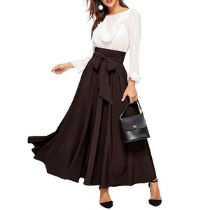 เดรสยาวทรงเอพลีทเอวสูงแบบลำลองขายดีรุ่นใหม่ - Product Image 5