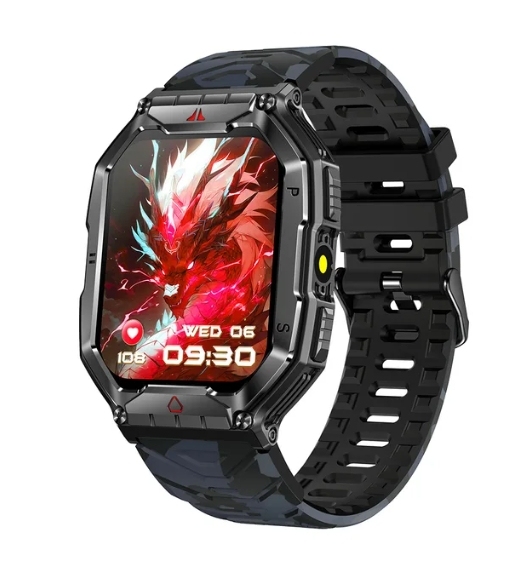 Kr82 Sports Smart Watch Men Blue Tooth Calls Lifestyle Waterproof Altitude Air Pressure Compass Function Outdoor Smartwatch