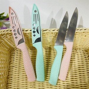 New Nordic-style fruit knife, mesh stainless steel fruit peeler, kitchen and household knife set with plastic handle. - Product Image 1
