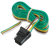 Connecteur de câblage de remorque à 4 broches, 4 voies, 4 pointes, noir, 18AWG, cuivre nu, isolation PBT, longueur personnalisée