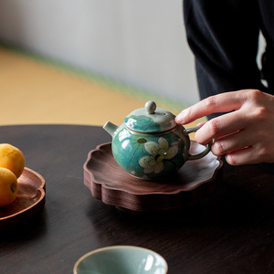 Walnut Solid Wood Teapot Stand Irregular Shape For Kung Fu <b>Tea</b> <b>Set</b> Dry Brewing Table - Product Image 3
