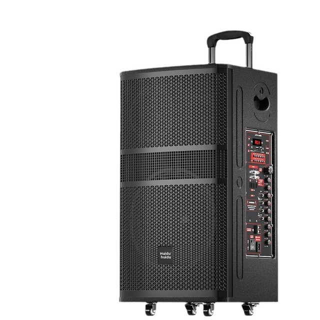 Outdoor Party Speaker 8 Inch Portable PA System 80W Rechargeable Battery With Dual UHF Wireless Microphone Karaoke