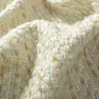 Tissu en tweed tissé avec des fils métalliques en mélange de laine et de polyester pour robes, vestes et manteaux pour femmes