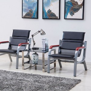 Conjunto de Sofás para Oficina Wolverhampton 1+1+3 con Estructura Metálica Negra y Reposabrazos para Áreas de Espera y Salas de Conferencia - Product Image 3