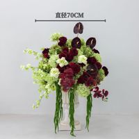 Bunga Buatan Warna Hijau Burgundy, Vas Bola Bunga, Dekorasi Meja Pernikahan, Pajangan Jendela, Dekorasi Panggung