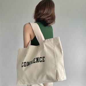 Promo Grosir Tas Tote Kanvas Katun Besar dengan Logo Cetak Kustom untuk Penggunaan Sehari-hari, Tas Belanja Fashion Ramah Lingkungan - Product Image 2