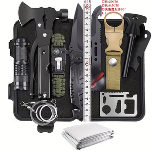 Kit d'outils de survie 22,5x12,5x5,5 cm, équipement d'urgence compact pour le camping, les secours et les premiers secours - Product Image 1