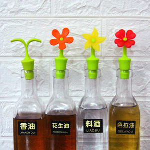 Bouchons de bouteille de vin en silicone en forme de fleur, rouge, rose, blanc, style simple, emballage en vrac - Product Image 3