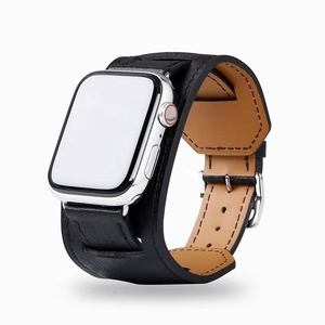 Upro <b>Leather</b> Cuff Strap for apple Watch Band iWatch Bands 38mm 40mm 42mm 44mm Genuine <b>Leather</b> <b>Bracelet</b> - Product Image 1