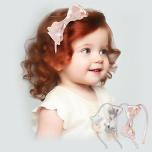 مجموعة من ثلاث قطع حلوة للأطفال القوس ربطة رأس لامعة مع ترتر نجمة - Product Image 1