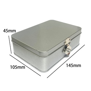 Boîte en métal rectangulaire avec fermoir, pour ranger l'argent de poche, les bijoux, les jouets d'enfants, boîte-cadeau en fer - Product Image 4