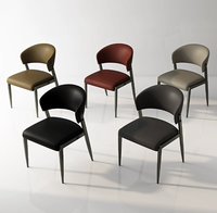 Chaise de salle à manger moderne en cuir - Empilable, stable, légère, écologique, avec pieds en métal pour la maison, le bureau et les salons