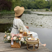 Chapeau Bob en Paille de Raphia Tressé à la Main avec Bord Roulé Style Pêcheur, Pliable Rétro pour Vacances d'Été, Protection Solaire pour Femme
