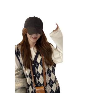 Chaleco de Punto Acrílico/Poliéster con Patrón de Diamantes Otoñales, Cuello en V con Botones, Estilo Preppy, Cárdigan para <span class=keywords><strong>Mujer</strong></span> - Product Image 5