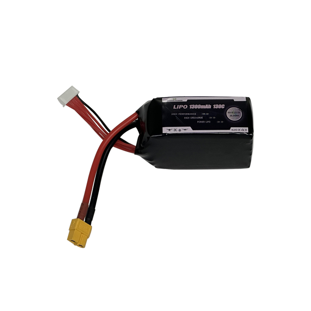 130C High Discharge Rate Lightweight, Stable Output 6S 22.2V 1300mAh 130C Li-ion Battery Pack for FPV & RC Models