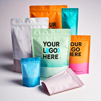 Sachets de café refermables à huit soudures latérales, imprimés sur mesure, avec fenêtre transparente, valve et fermeture éclair, en matériau de qualité alimentaire, vente en gros