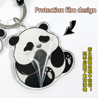 Llavero de Panda Acrílico con Cordón Ajustable, Accesorio Creativo para Mochila, Lindo Llavero de Pareja de Dibujos Animados al por Mayor
