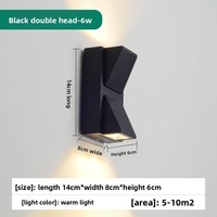 Applique murale LED à tête unique 6W 10W, étanche IP65, en aluminium carré, avec diffuseur en verre trempé, éclairage extérieur de jardin, garantie 3 ans