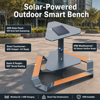 Banc solaire intelligent multifonctionnel avec chargeur de téléphone sans fil et table de charge pour parcs urbains extérieurs