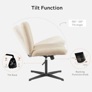 Fauteuil d'appoint de luxe en velours <span class=keywords><strong>blanc</strong></span>, dossier mi-haut, sans accoudoirs, avec pieds en fer noir, pour salon et chambre – Chaises de salon de style moderne - Product Image 4