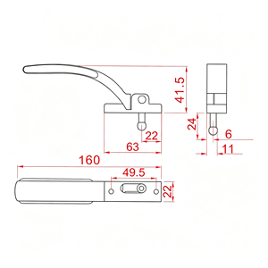 <span class=keywords><strong>Maniglia</strong></span> Moderna in Lega di Alluminio per Finestre, per il Mercato Peruviano, Serratura Bicolore per Finestre a Battente, Hardware per Apertura Esterna, Certificazione CE, Garanzia 5 Anni - Product Image 6