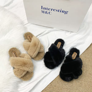 Rosa de <span class=keywords><strong>las</strong></span> mujeres de Casa diapositivas de Furry zapatillas casa peludo diapositivas Zapatillas de piel para mujeres - Product Image 2