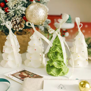 Christmas Spiral Tree Scented <b>Candles</b> <b>Red</b> Green White Twisted Aromatherapy <b>Candles</b> for Holiday Table Decor - Product Image 2