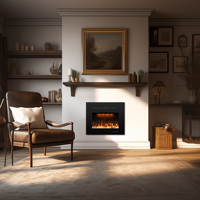 Inserto de calentador de chimenea eléctrico moderno Luxstar de 25 pulgadas con ajuste de temperatura de control táctil para uso doméstico o hotelero