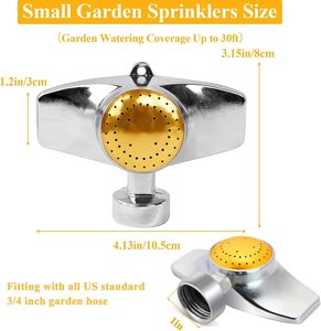 Aspersor Circular Metálico Uranshin, Cabezal de Aspersión de 360 Grados para Manguera, Aspersores Pequeños para Jardín con Cobertura de hasta 30 pies - Product Image 2