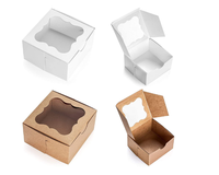 Boîte à boutons en papier avec fenêtre, Mini gâteau, emballage de Biscuit, petits gâchettes alimentaires, boîte de boulangerie, boîtes de Macaron